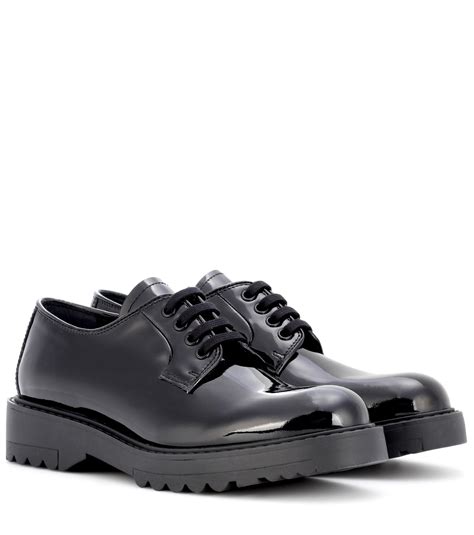 prada monolith patent leather derby platforms|Black Patent Leather Derby Shoes .